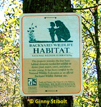Ginny's backyard habitat sign