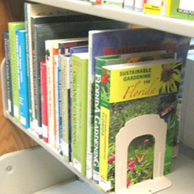 Ginny's book, Sustainable Gardening for Florida is on her library's bookshelf.  Photo by Stibolt.