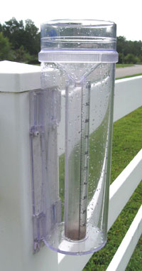 Ginny's rain gauge.  Photo by Stibolt
